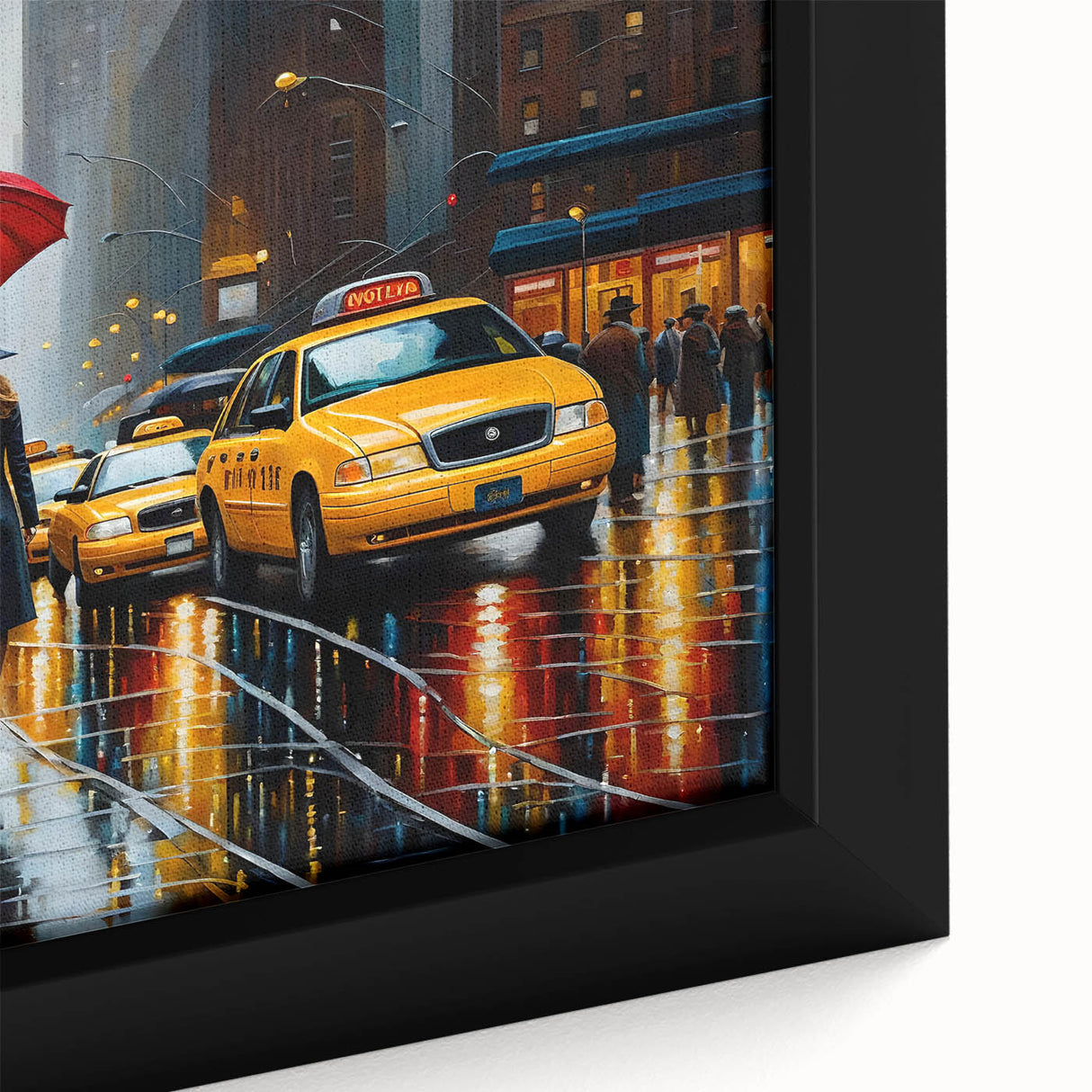 Black wall art featuring a textured Manhattan skyline in vibrant colors on extra large framed canvas.