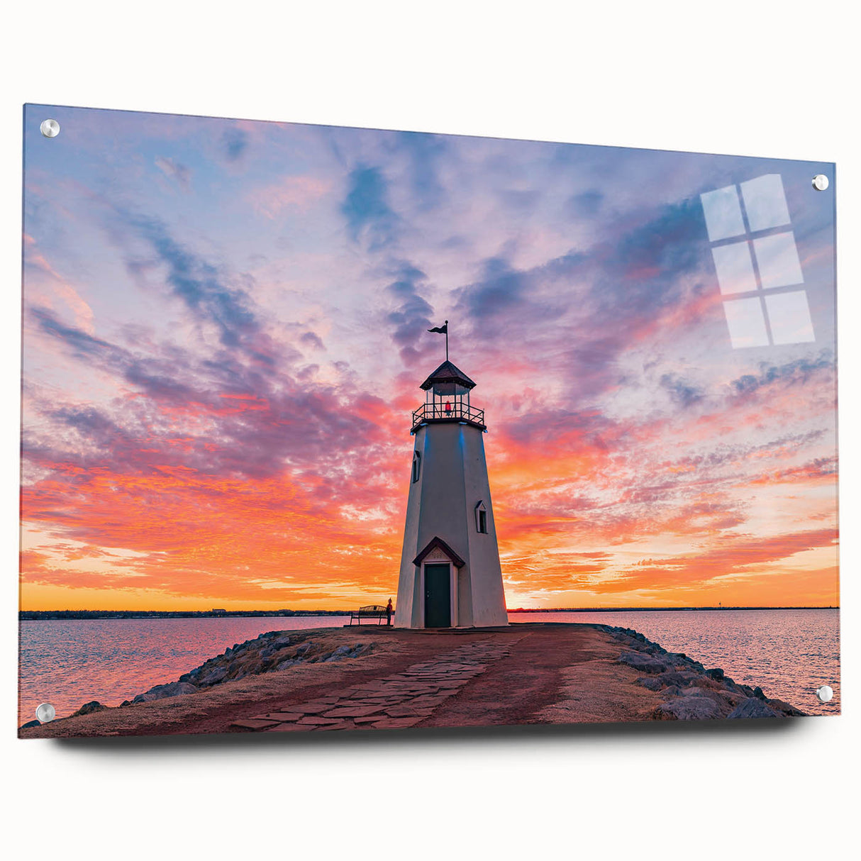 Large abstract wall art of Oklahoma scenery on acrylic glass, featuring earth tones, ideal for bedroom or dining room decor.