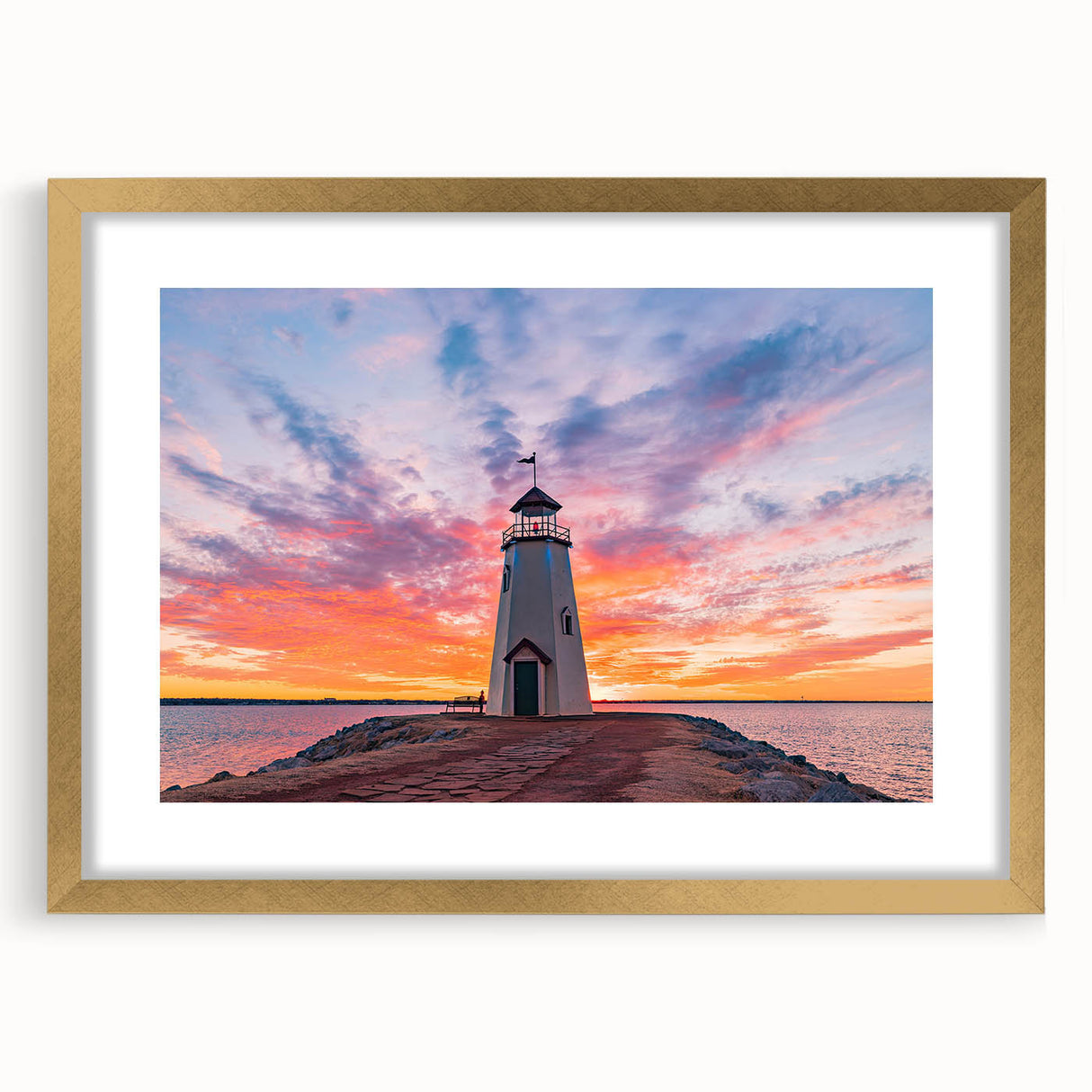 Extra large abstract art print depicting textured scenery of Oklahoma, in muted earth tones, framed in gold.