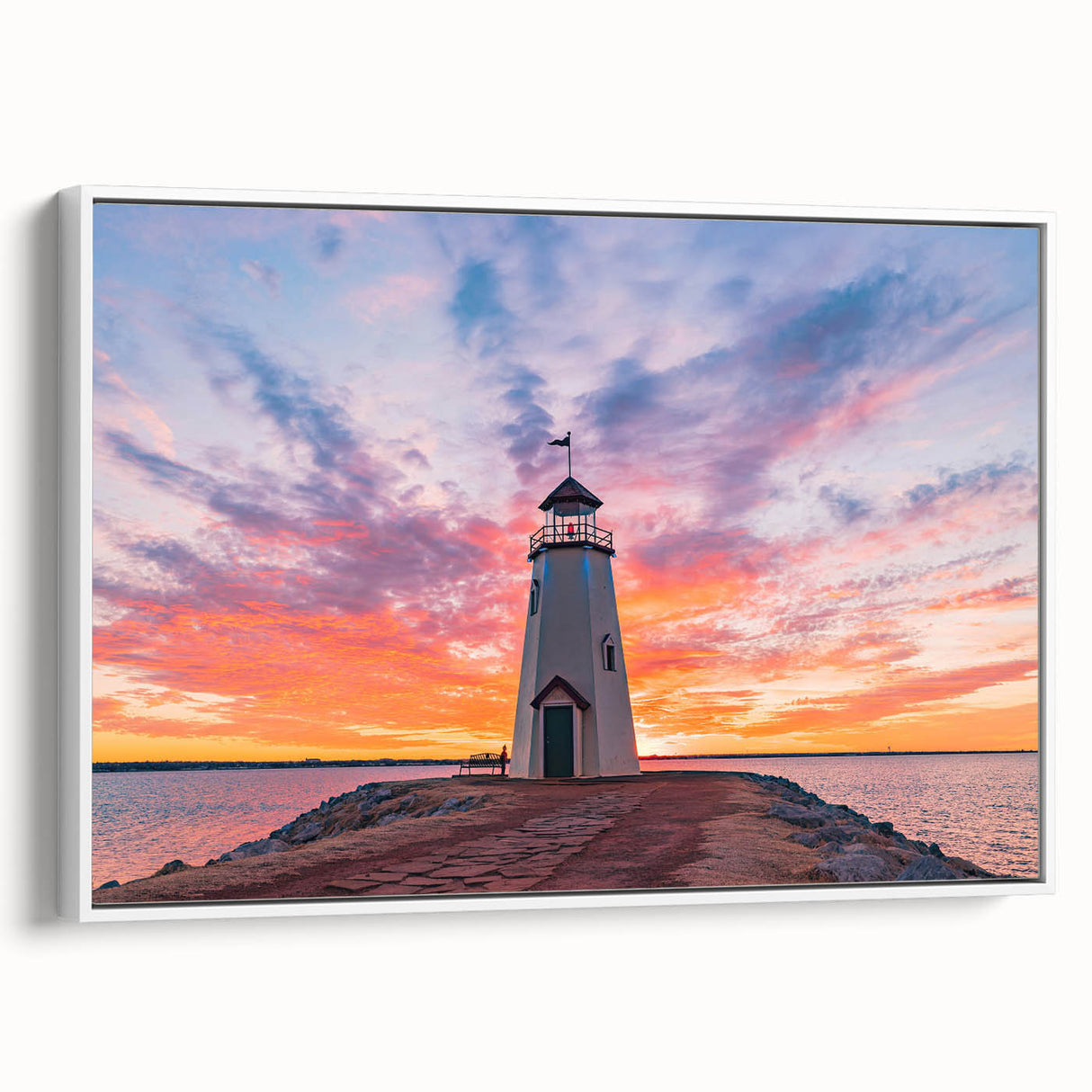 Vintage poster art of Oklahoma scenery on a framed canvas, featuring colorful art in extra large size.