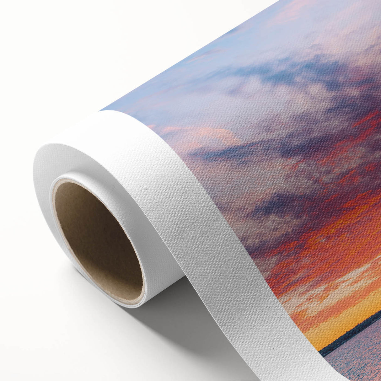 Art deco poster of Oklahoma scenery on rolled canvas, featuring muted earth tones, ideal for nursery wall art.