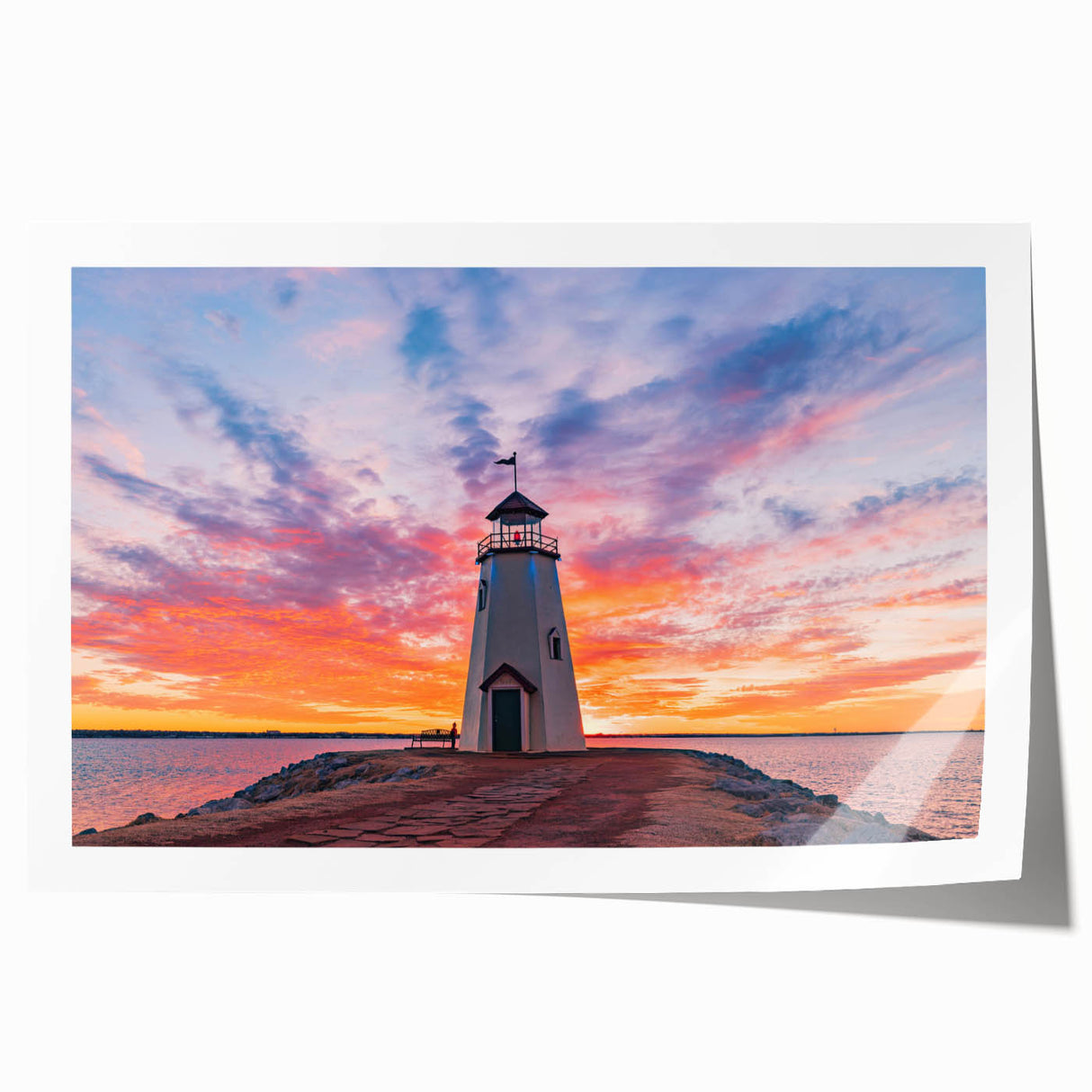 Extra large rolled print of Oklahoma scenery with vibrant floral elements, ideal for art wall dining room.