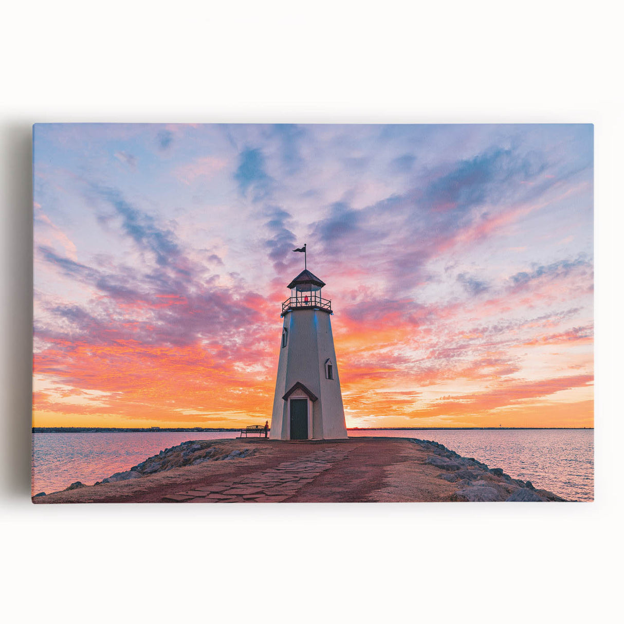 Black and white stretched canvas of Oklahoma scenery, ideal for kitchen wall art.