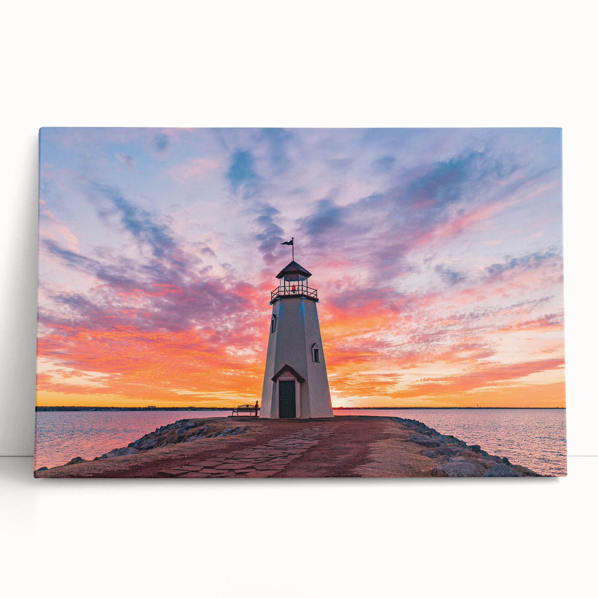 Black and white stretched canvas of Oklahoma scenery, suited for kitchen wall art or bedroom decor.