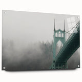 Acrylic print of Portland, Oregon scenery in muted earth tones, suitable for bedroom or dining room decor.