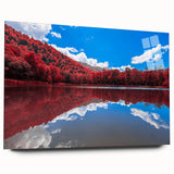 Acrylic print of a Vermont landscape in muted earth tones, suitable for bedroom or dining room decor.