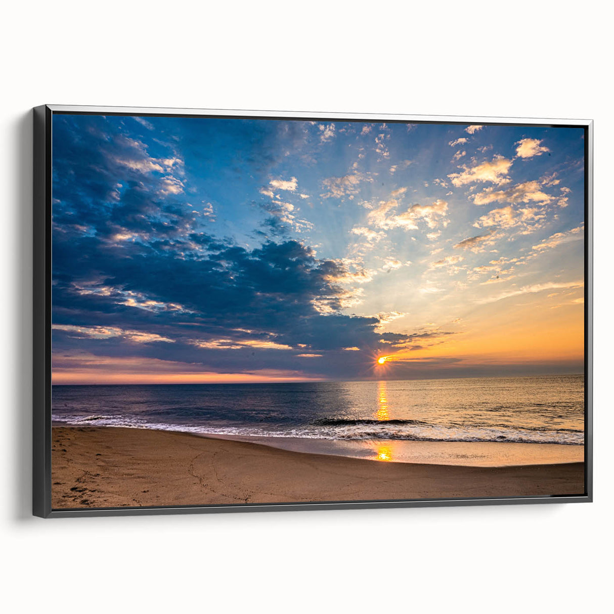 Black and white landscape art painting of Virginia scenery on framed canvas, suitable for bedroom decor.