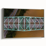 Framed canvas featuring a vintage-style landscape painting of West Virginia with vibrant, colorful art on a black background.