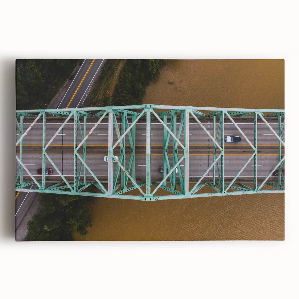 Black and white photograph of West Virginia scenery on large stretched canvas, suitable for kitchen wall art.