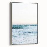 Landscape art painting featuring a summer scene on framed canvas, with a palette of vibrant colors.