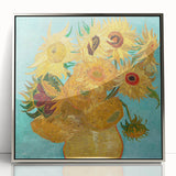 Mid-century modernist art of a starry night scene in acrylic, framed in silver, suitable for nursery wall art.