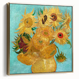 Framed canvas of Van Gogh-inspired landscape art painting, featuring vibrant gold and silver tones.