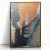 Framed acrylic wall art featuring an abstract figurative design in silver tones, showcasing elegant shapes and fluid lines, perfect for modern home decor.