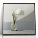 Framed abstract floral wall art featuring vibrant colors and intricate designs, set in a sleek black frame, perfect for modern home decor accents.