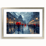 Abstract landscape wall art framed in silver with a mat, showcasing vibrant colors and intricate patterns, ideal for modern home decor and artistic expression.
