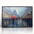 Framed abstract landscape wall art in black acrylic, showcasing vibrant colors and intricate patterns, perfect for enhancing modern home decor.