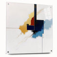 Modern Abstract Wall Art – Gold, Navy, and Light Blue Geometry