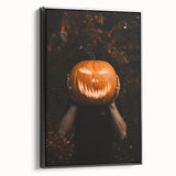 Black and white landscape painting on framed canvas, featuring a vintage-style autumn scene, ideal for bedroom decor.