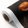 Art deco poster of an autumnal scene with warm orange and brown tones on rolled canvas, suitable for nursery wall art.