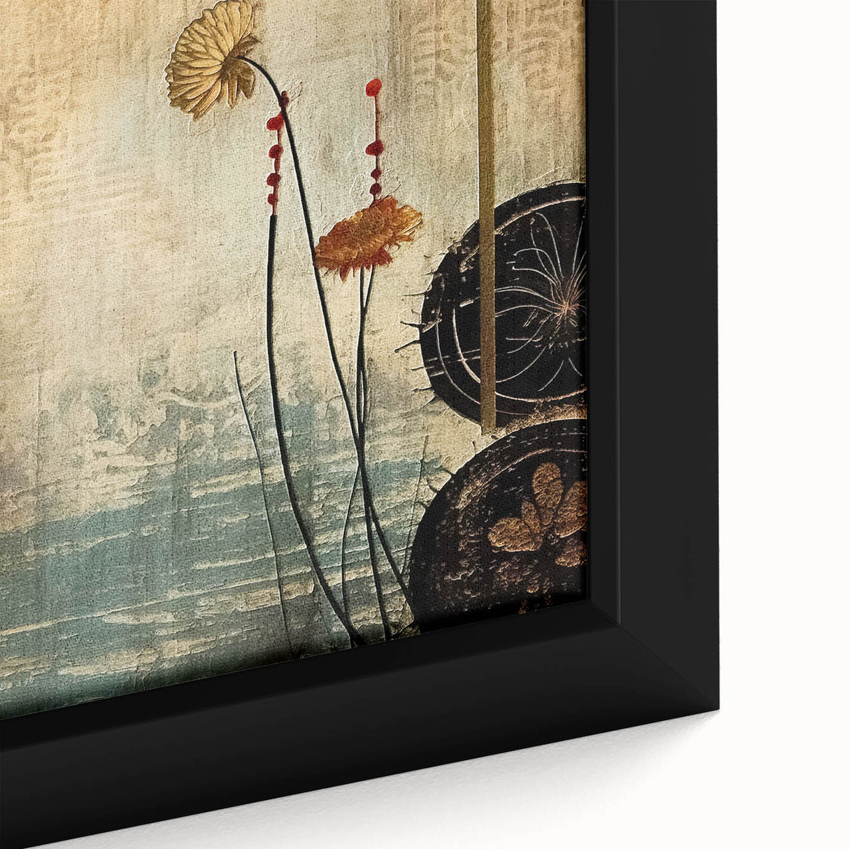 Elegant Lotus Living Room Wall Art - Modern Canvas & Framed Print