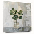 Abstract floral wall art displayed in a side view, showcasing vibrant colors and intricate patterns on acrylic glass, elegantly pinned to a wall for modern decor.