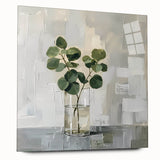 Abstract floral wall art showcased in an acrylic glass frame, highlighting vibrant colors and intricate designs, perfect for modern home decor.