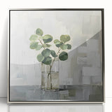 Framed abstract floral wall art in silver acrylic, showcasing vibrant colors and intricate patterns, perfect for modern home decor and stylish interiors.
