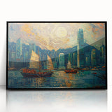 Framed acrylic wall art showcasing an abstract landscape with rich earthy tones, black frame, and a modern aesthetic, perfect for contemporary home decor.