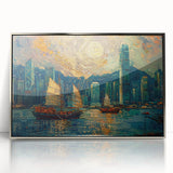 Framed acrylic wall art depicting a modern abstract landscape in silver tones, ideal for contemporary home decor, showcasing elegant lines and depth.