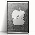 Minimalist Snow Hares Wall Art - Monochrome Animal Art Print