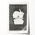 Minimalist Snow Hares Wall Art - Monochrome Animal Art Print