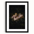 Extra large abstract art print depicting colorful, textured foliage on a black framed canvas, ideal for living room decor.