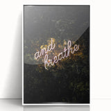 Art deco poster depicting a stylized autumn scene in orange and brown tones, framed acrylic.