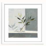 Abstract floral wall art framed with a white mat, showcasing vibrant colors and intricate designs, perfect for modern home decor. This artwork adds a touch of elegance and style to any living space.