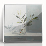 Framed abstract floral wall art featuring vibrant colors and intricate designs, showcasing a white frame and glossy acrylic finish, ideal for modern home decor.