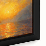 Close-up of a vibrant abstract landscape wall art piece featuring rich blues, greens, and earthy tones, elegantly framed to enhance modern decor aesthetics.