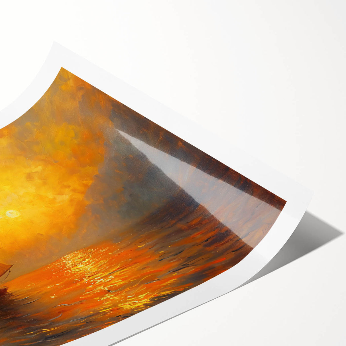 Abstract landscape wall art print showcasing vibrant colors and fluid shapes, rolled for convenient transport, perfect for modern home decor.