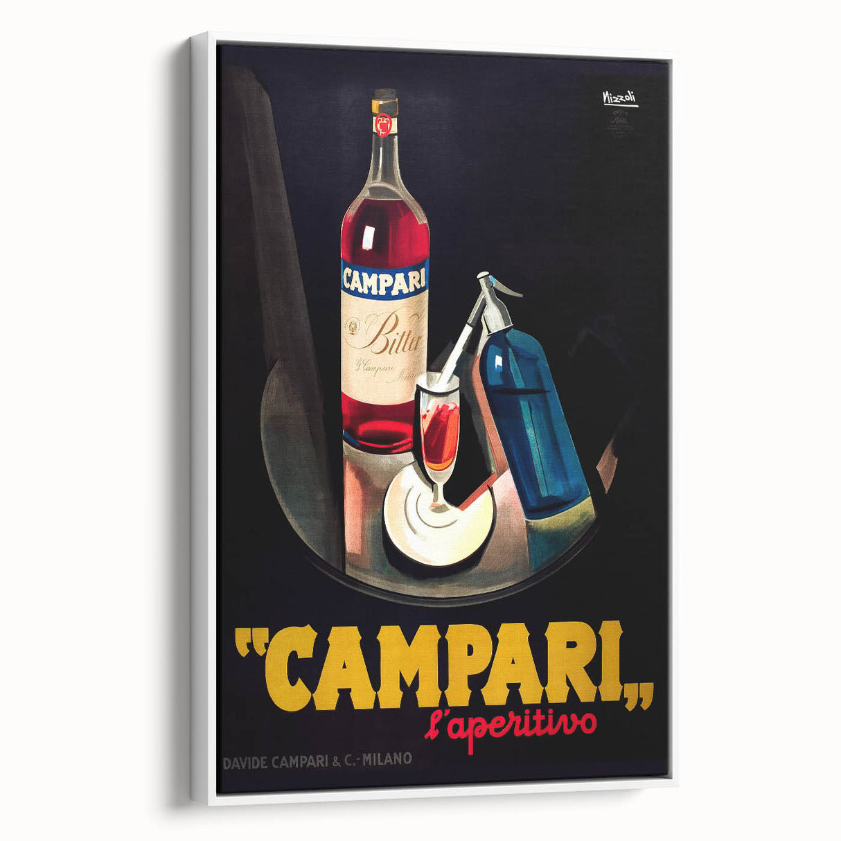 Extra large vintage poster art on framed canvas featuring colorful food and drink motifs, ideal for living room decor.