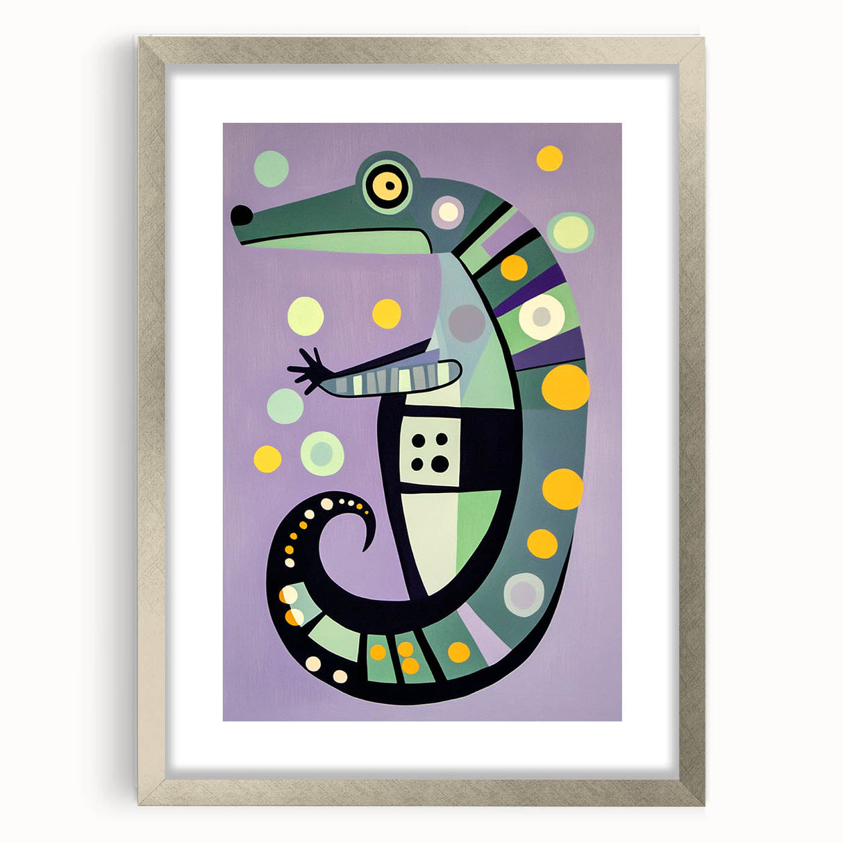 Children’s Wall Decor – Playful Geometric Seahorse Illustration