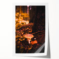 Extra large rolled print featuring a fall-themed floral design in warm orange and red tones, ideal for art wall dining room.