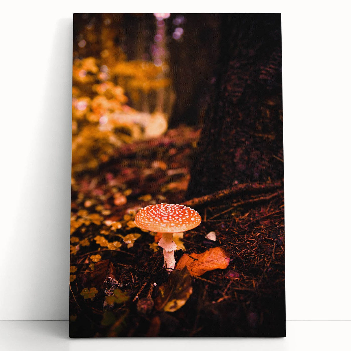 Large black and white stretched canvas depicting a tree in autumn, ideal for kitchen wall art or bedroom ambiance.