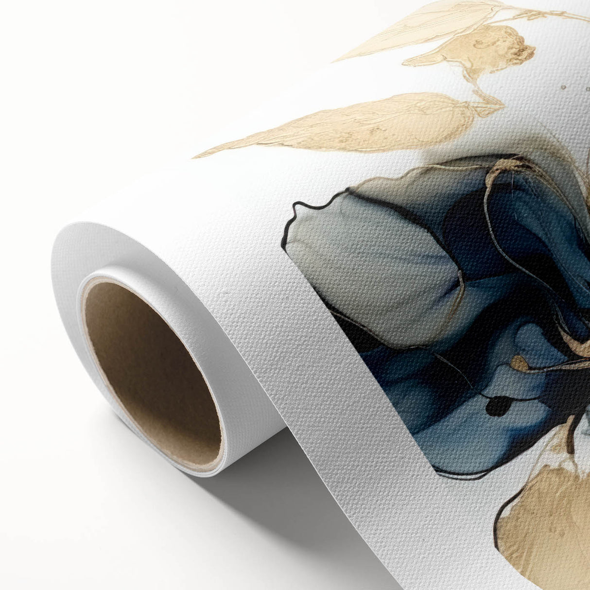 Elegant Blue Floral Living Room Wall Art - Modern Canvas Print