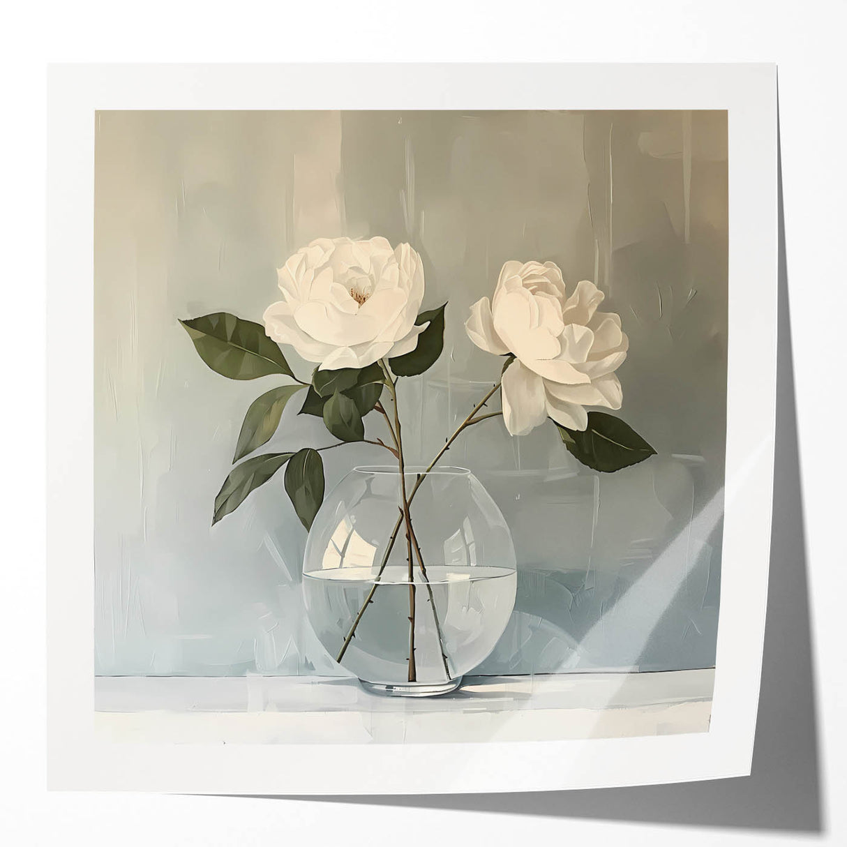 Abstract floral wall art print showcasing vibrant colors and intricate designs on a glossy finish, displayed in a modern living room setting to enhance decor.