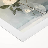 Abstract floral wall art on rolled canvas showcases vibrant colors of pink, blue, and green, perfect for modern home decor. Ideal for adding a touch of elegance and creativity to any interior space.