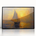 Framed wall art featuring an abstract landscape design in vibrant colors, displayed in a sleek black frame, perfect for modern home decor. Ideal for enhancing living spaces.
