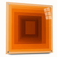 Geometric Abstract Wall Decor – Radiant Orange Concentric Art