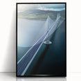 Framed acrylic artwork of a landscape bridge in a serene setting, highlighting vibrant colors and intricate details. Ideal for home decor enthusiasts seeking unique wall art.