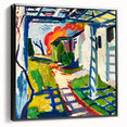 Modernist Garden Scene - Vibrant Wall Art of Grape Arbor and Sunlight