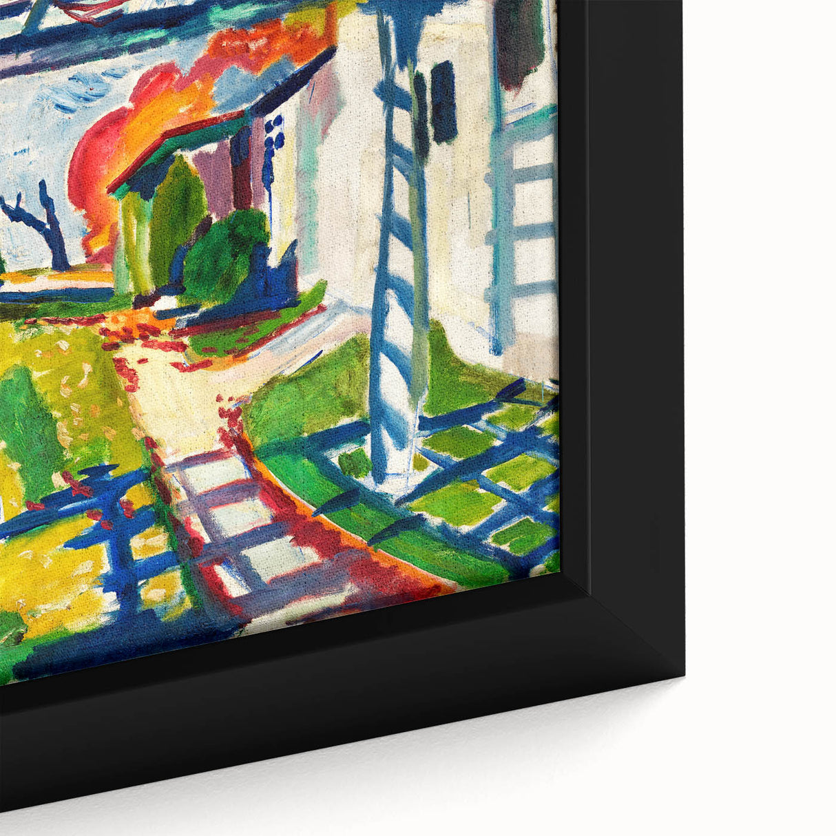 Modernist Garden Scene - Vibrant Wall Art of Grape Arbor and Sunlight
