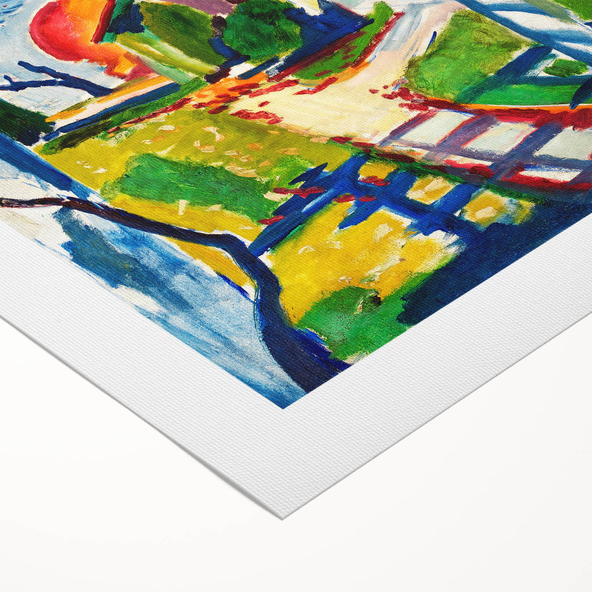 Modernist Garden Scene - Vibrant Wall Art of Grape Arbor and Sunlight